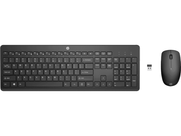 Combo teclado y mouse inalámbricos HP 235 negro