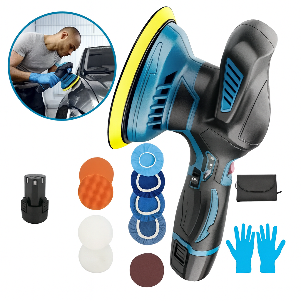 Polichadora Brilladora Inalámbrica Kit Recargable Portátil 2 baterias + Crema Pulidora Cera Desmanchadora Simoniz