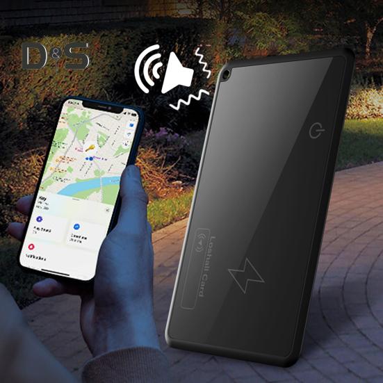 Localizador GPS portátil con Bluetooth, diseño ultrafino, tarjeta rastreadora de billetera con carga inalámbrica, buscador de artículos delgados a prueba de agua