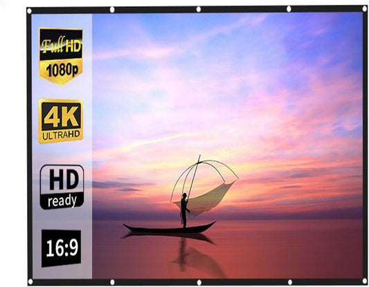 Telón de tela para Proyector 72 Pulgadas con ojales (1.60 x 90cm)