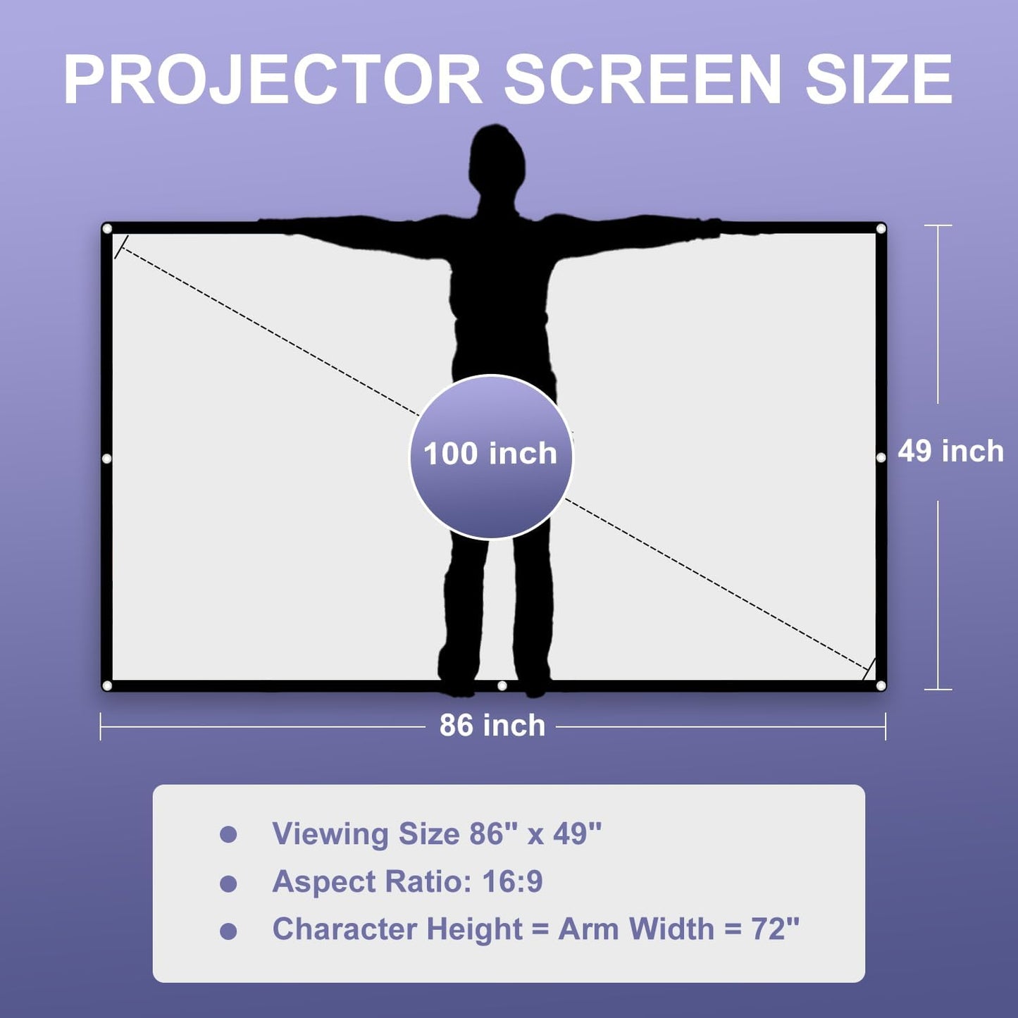 Pantalla de Proyector 100 Pulgadas