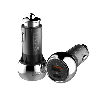 Cargador para Carro LDNIO C1 30W Carga Rápida PD + QC