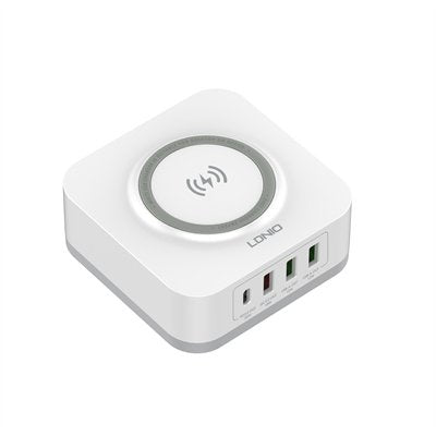 Estación de Carga Inalámbrica LDNIO AW-004 15W + 4 Puertos USB