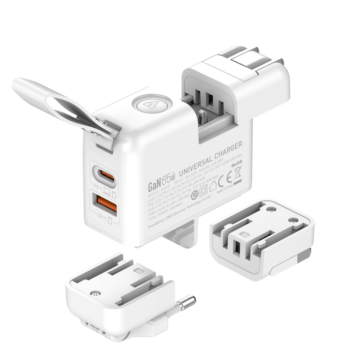 Cargador de Pared LDNIO Q2618 65W GaN Carga Rápida