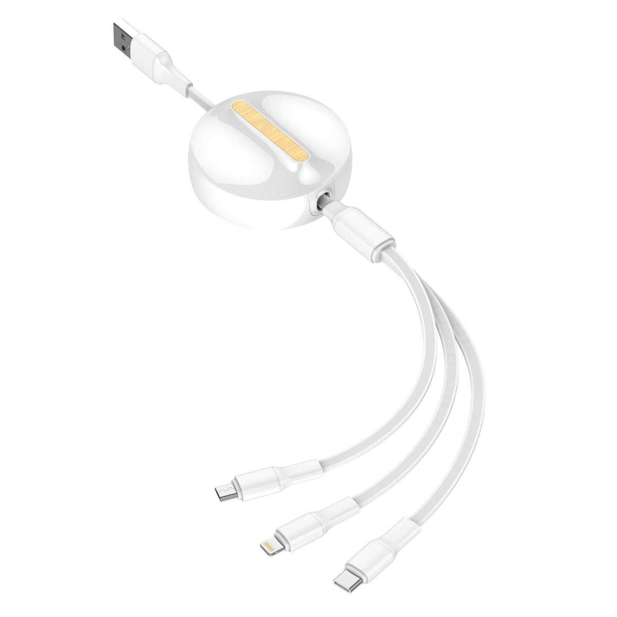 Cable 3 en 1 LDNIO LC90A Retráctil Carga Rápida