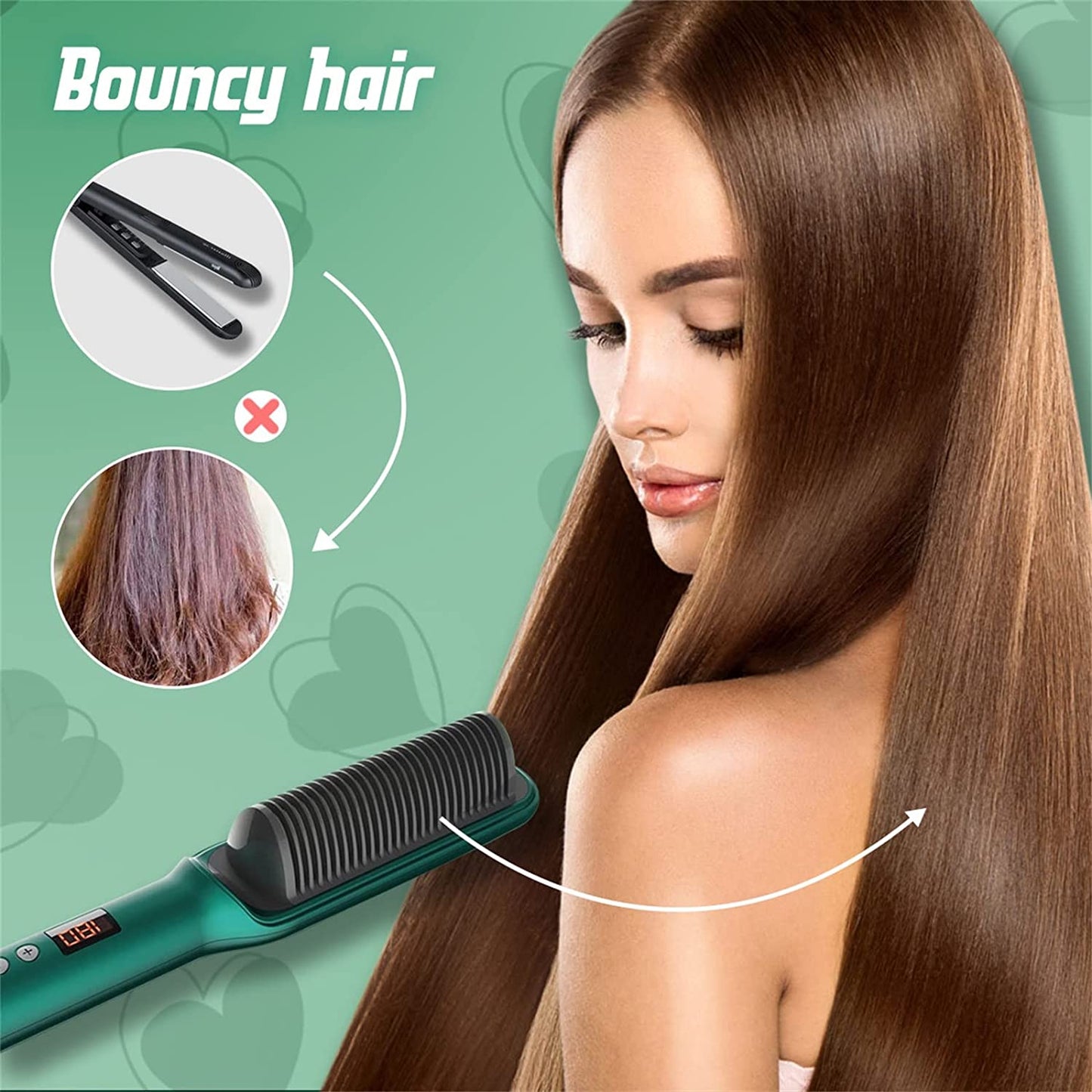 Cepillo Cerámico Para Cabello 2 En 1 + Envío Gratis