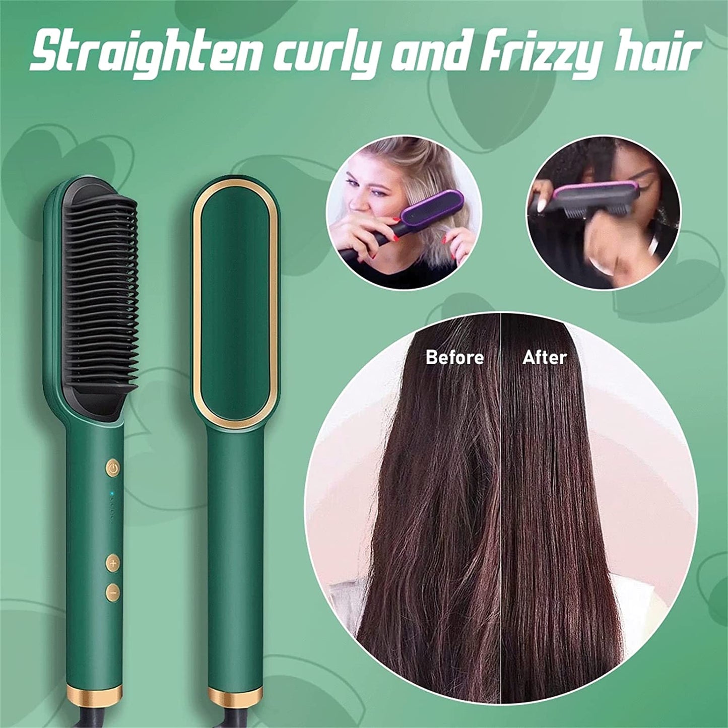 Cepillo Cerámico Para Cabello 2 En 1 + Envío Gratis
