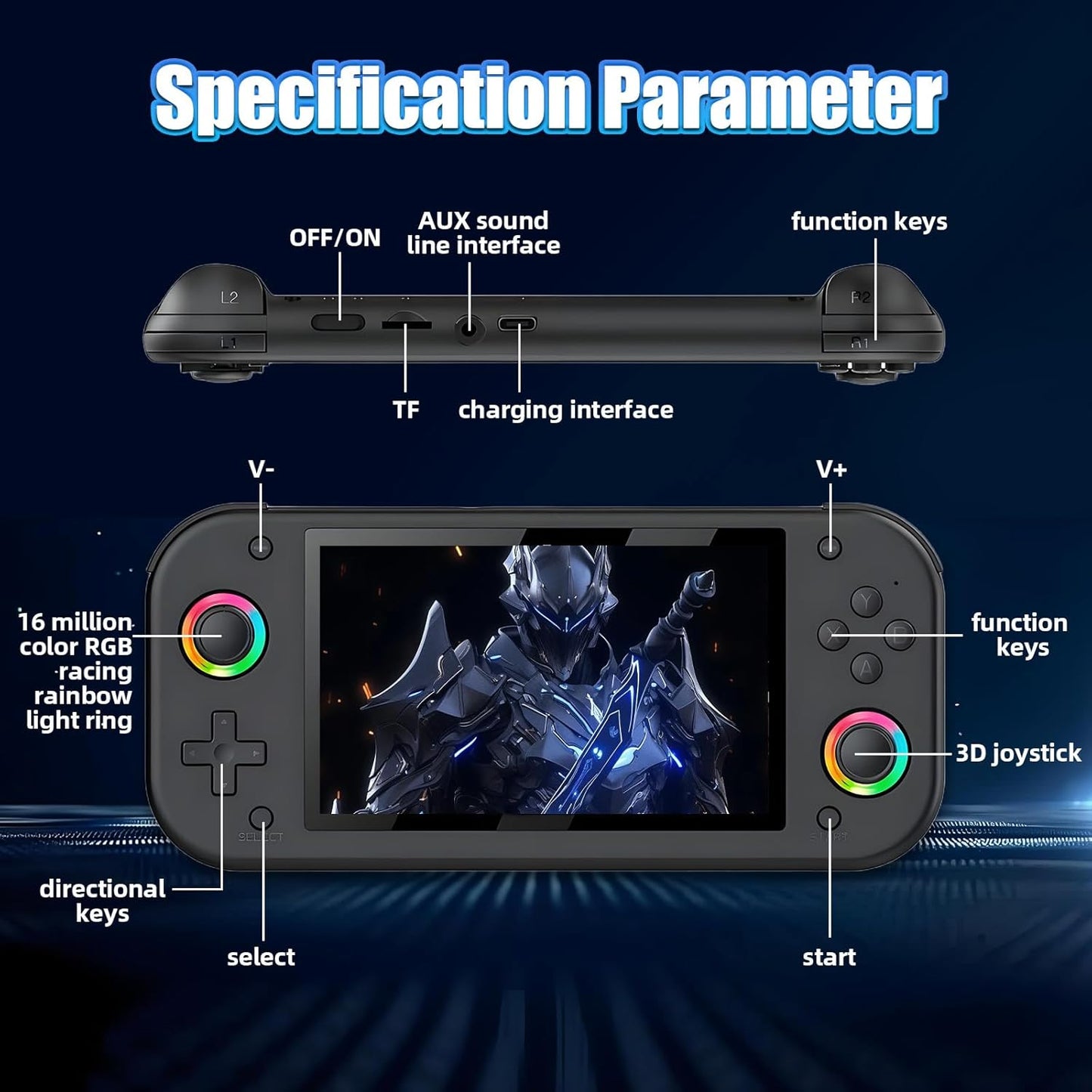 M26 - Consola de juegos de mano retro 30000+ Game 25, 5.1 pulgadas, pantalla IPS 800 x 480P