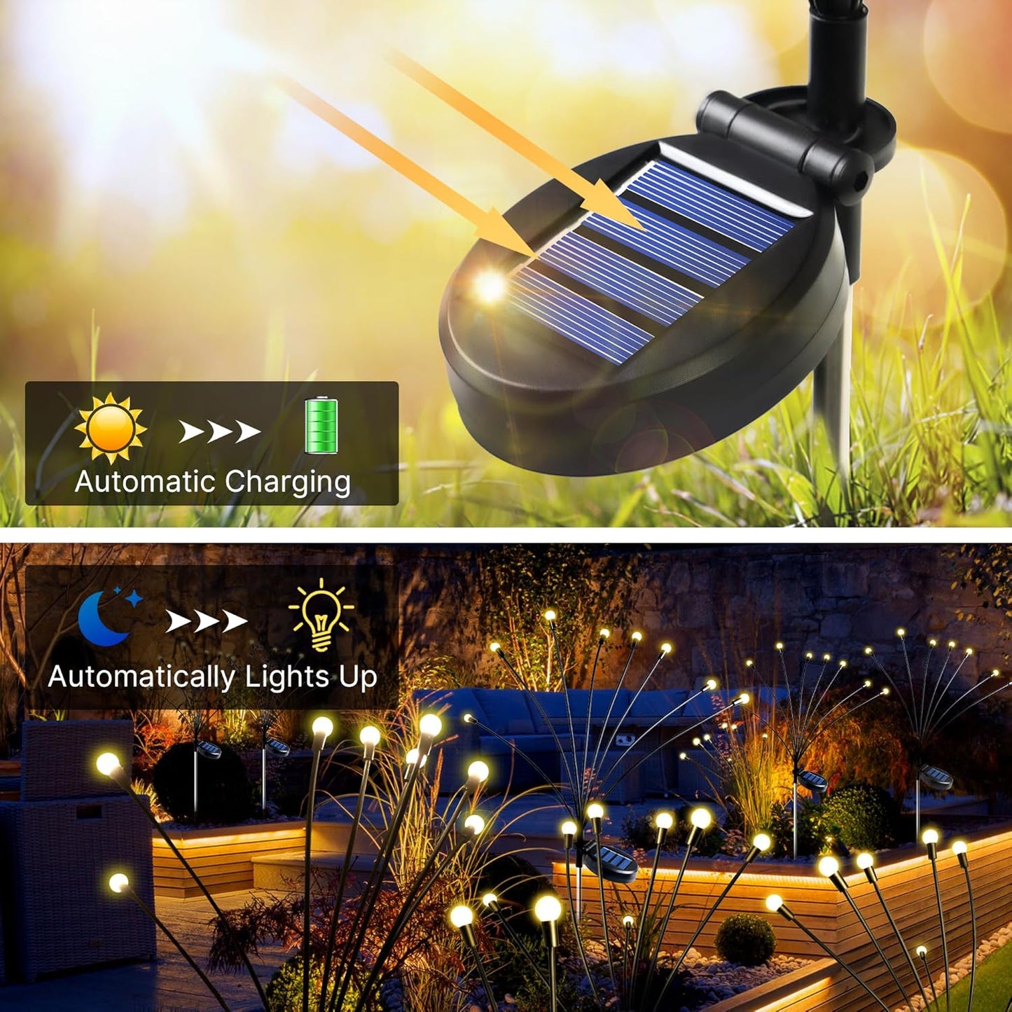 12 LED Fireflies with Solar Panel