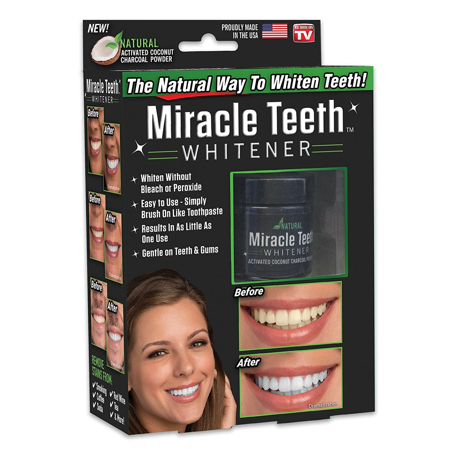 Blanqueador dental carbón activado + Envío Gratis