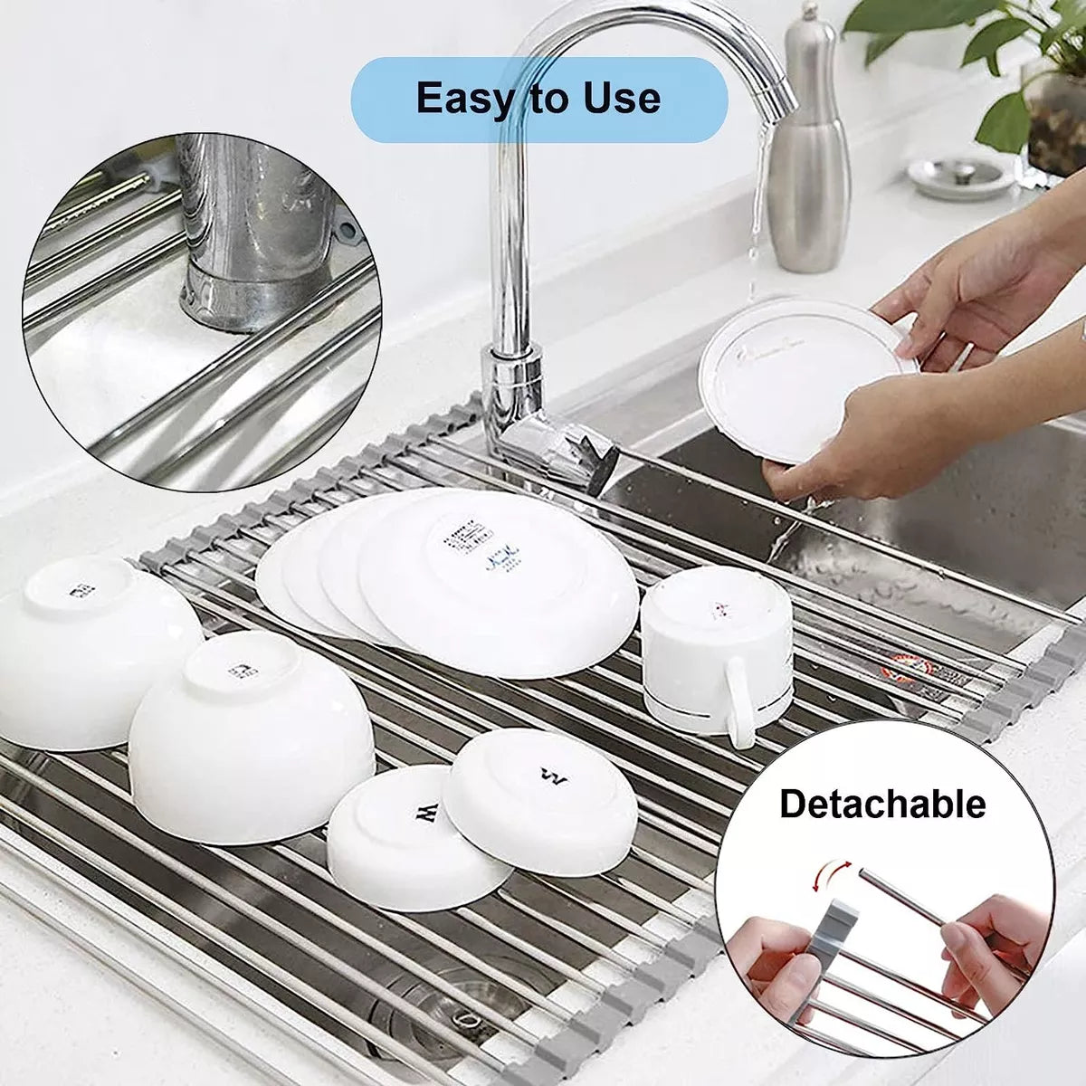 Escurridor Plegable En Acero Inoxidable + Envío Gratis