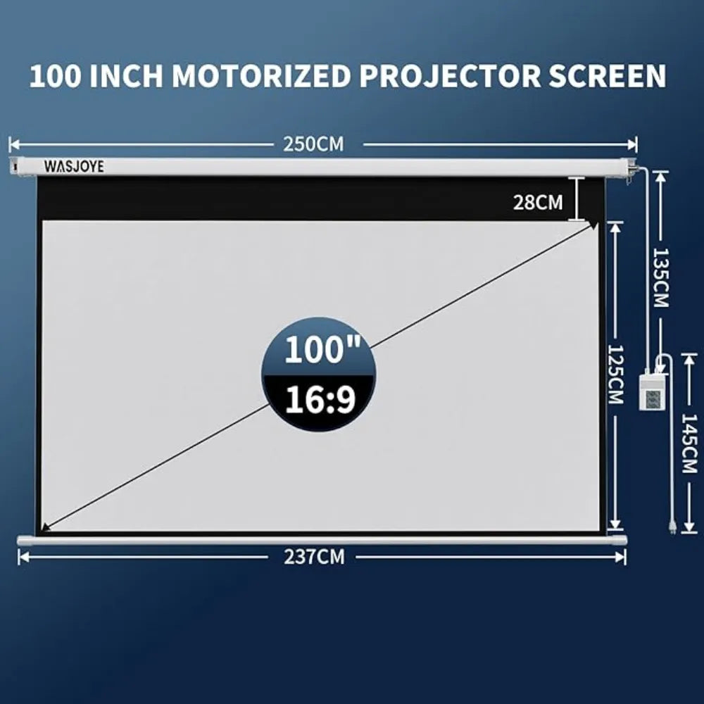 Telón para Proyector 100 Pulgadas electrico con Control 2.20 cm x 1.20 cm