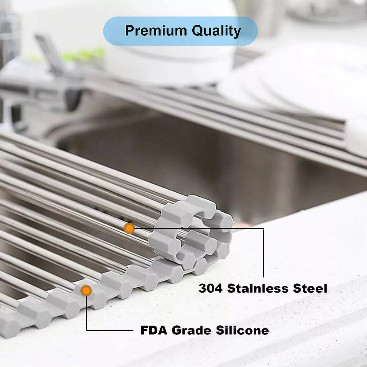 Escurridor Plegable En Acero Inoxidable + Envío Gratis