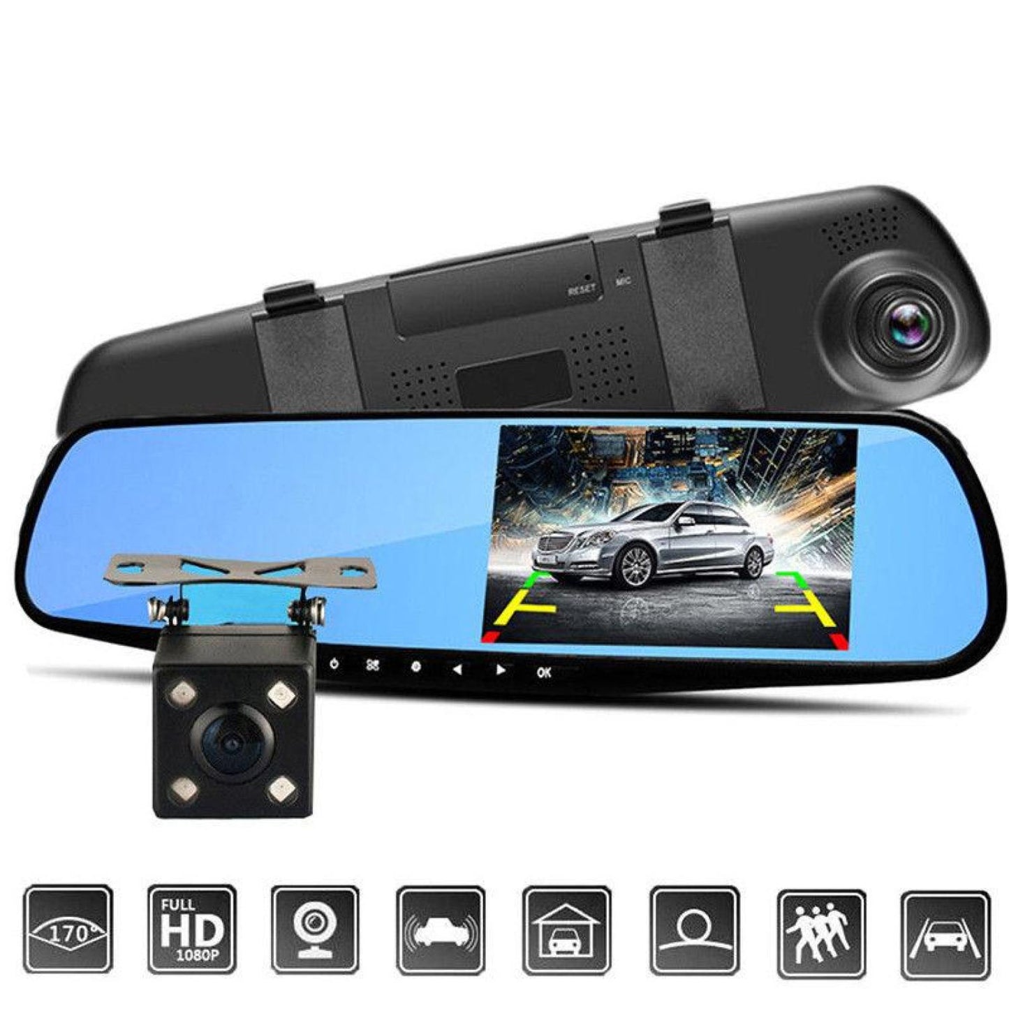 Retrovisor De Auto Con Doble Cámara