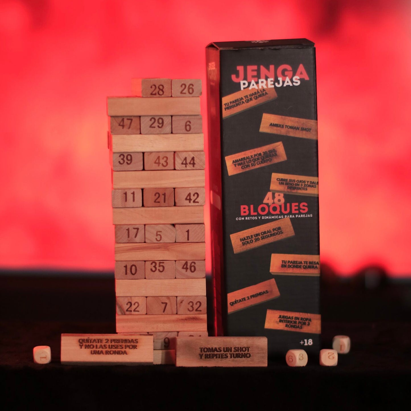 Jenga Ardiente, Noche de Retos + 2 Copas