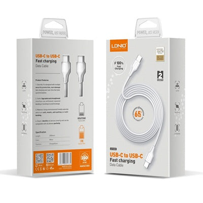 Cable USB-C a USB-C LDNIO LC122C 65W 2m Carga Rápida