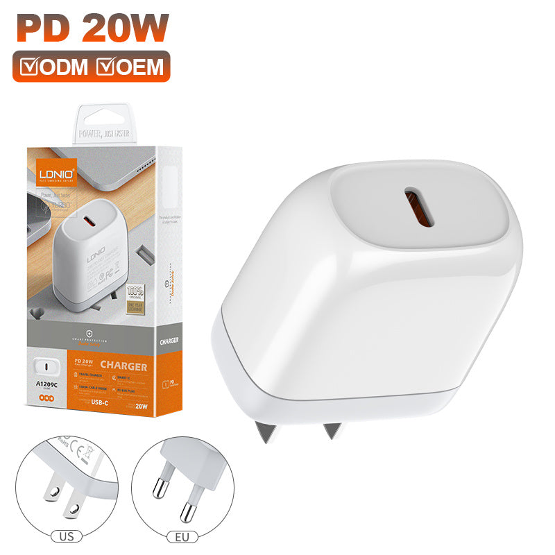 Cargador de Pared LDNIO A1209C 20W 1 Puerto Carga Rápida