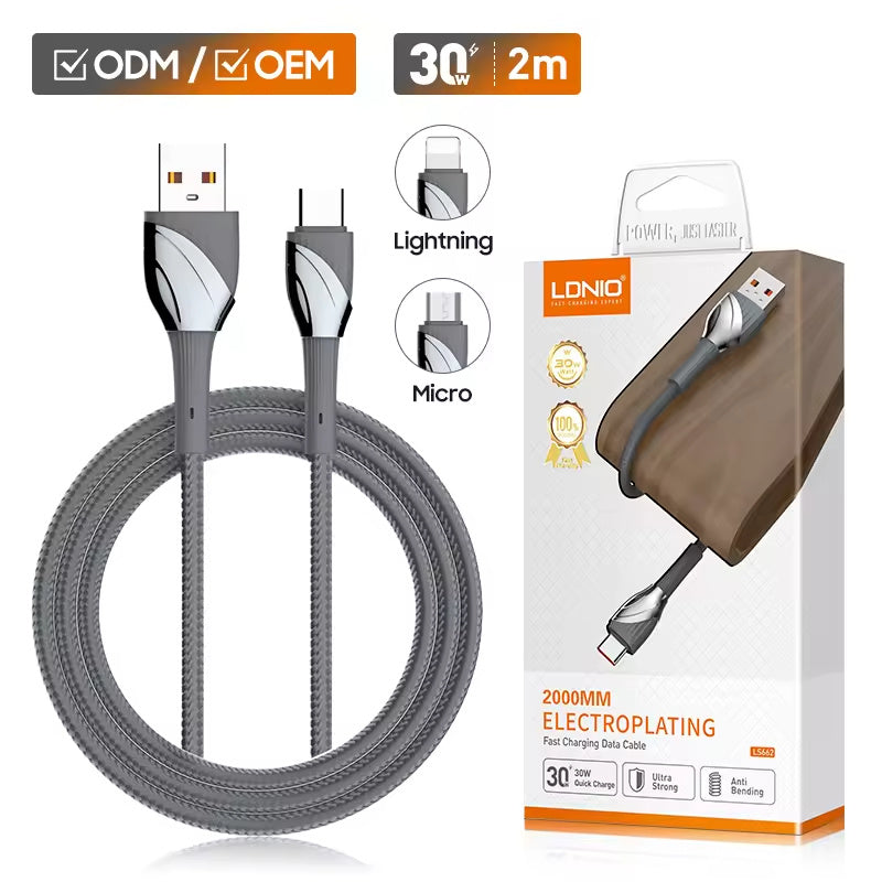 Cable USB LDNIO LS662 30W 2m Carga Rápida