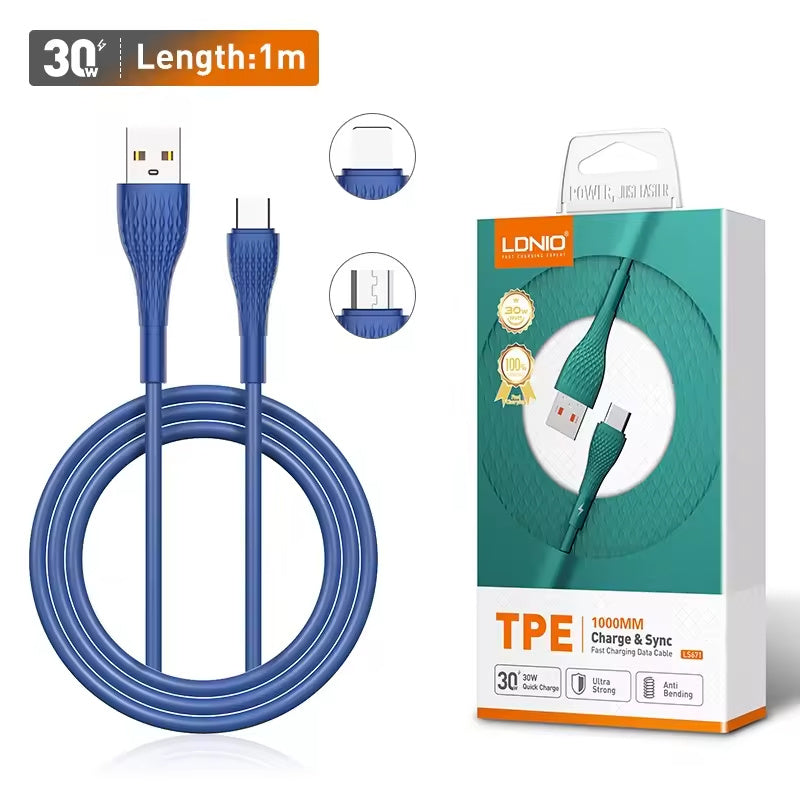 Cable USB LDNIO LS672 30W 2m Carga Rápida