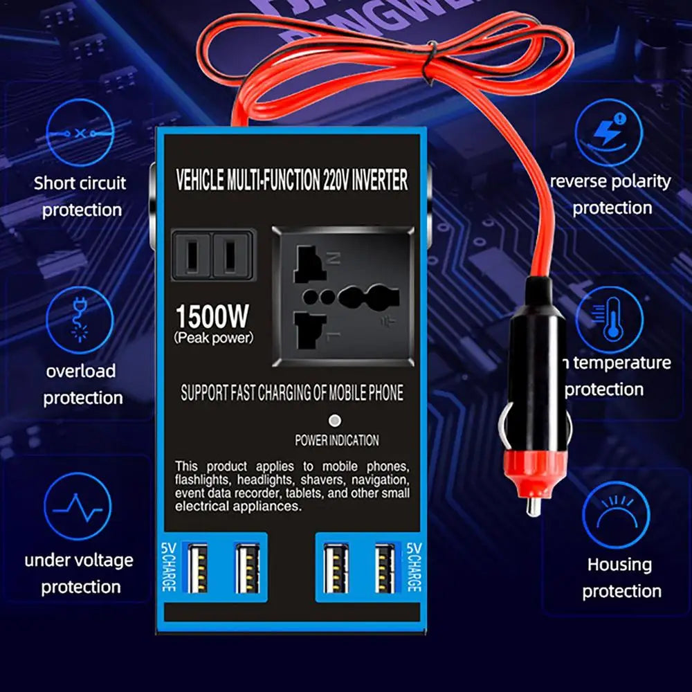 Inversor De Corriente Con Puerto USB Para Coche