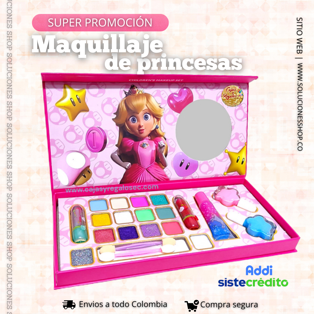 Set De Maquillaje De Princesa Para Niñas 21 En 1