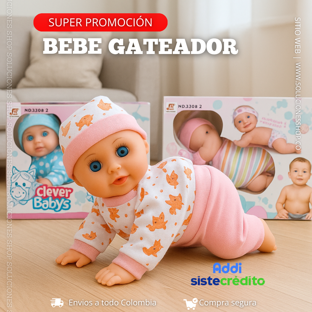 Bebe Gateador realista Con Sonido Y Movimiento
