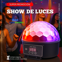 Luz Disco Inteligente 360° con Control Remoto y Efecto LED Multicolor