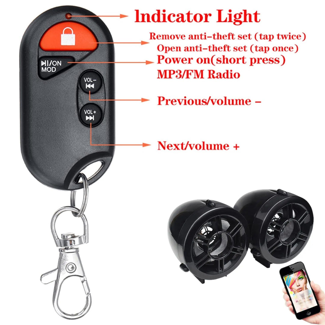 Parlante Para Moto Bluetooth Y Alarma + Envío Gratis