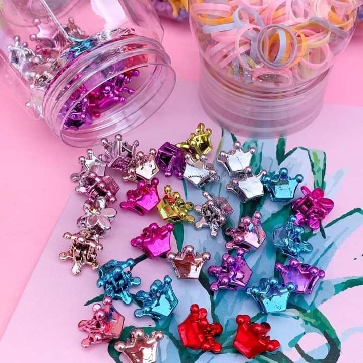 Set De Ganchos Con Cauchos par cabello