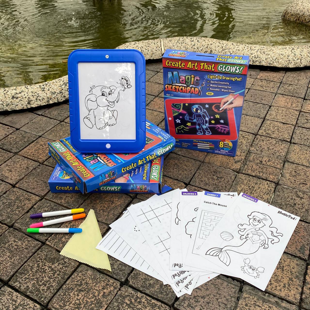 Tablero Mágico Con Luz Y Marcadores