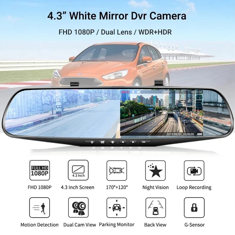Retrovisor De Auto Con Doble Cámara