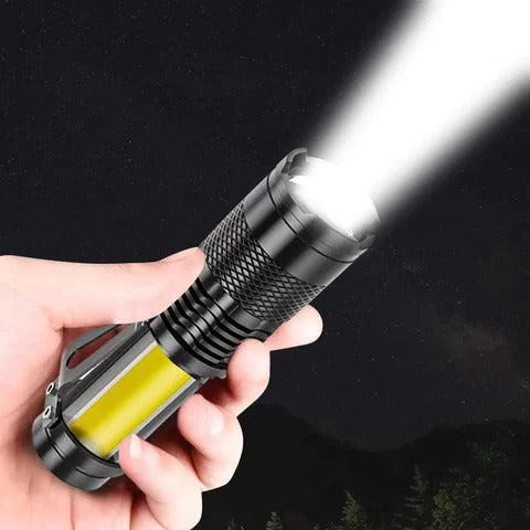 Mini Linterna Táctica Recargable Por Usb Aluminio Zoom Led + Envío Gratis