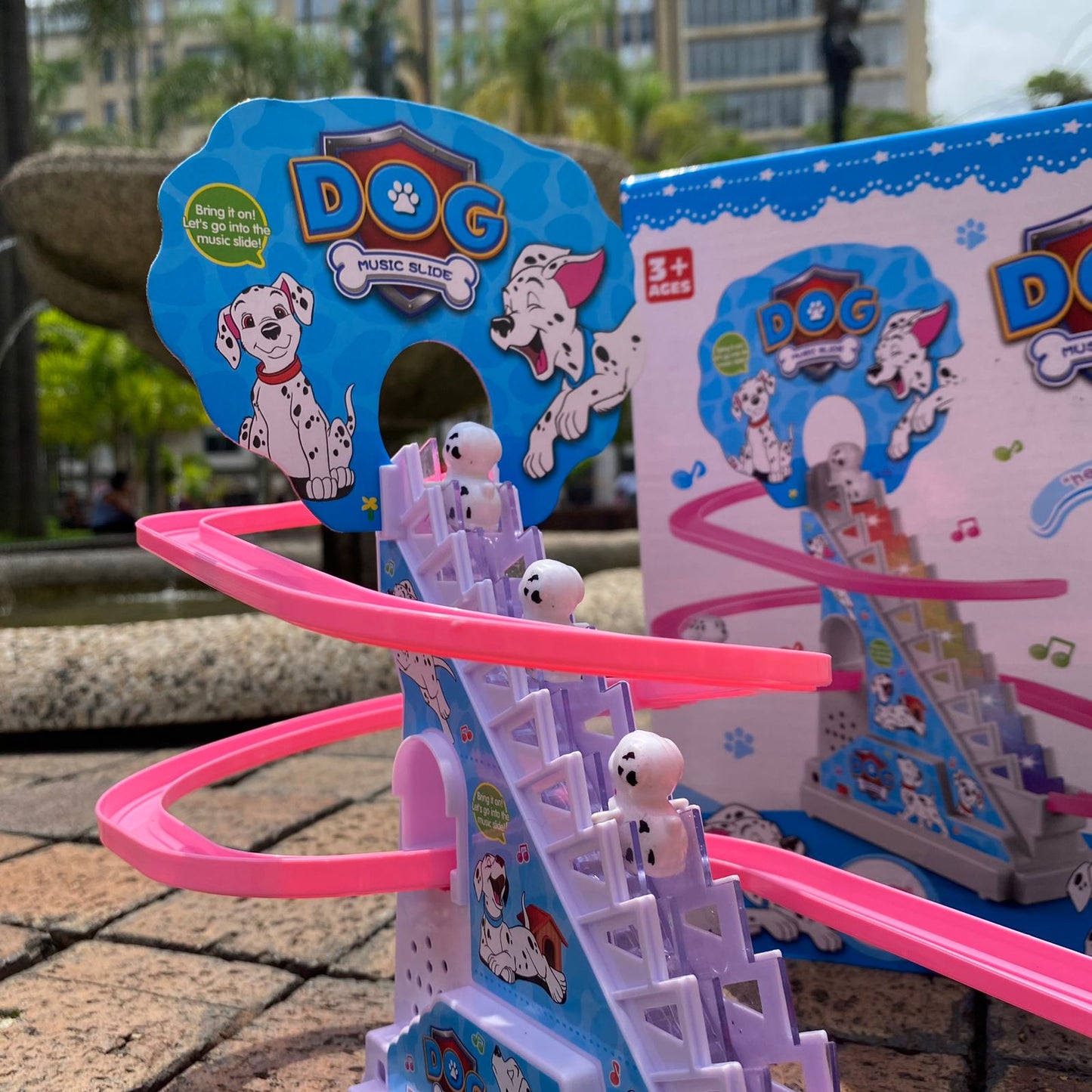 Montaña Rusa De Juego De Dálmata Con Luces Y Sonido