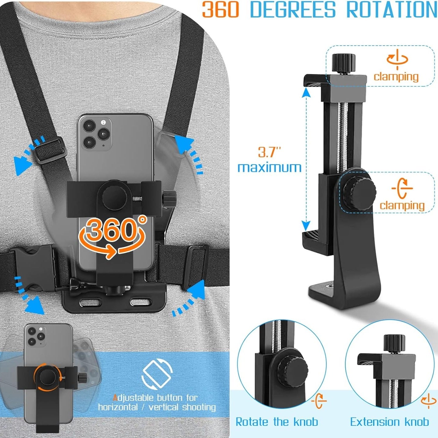 Soporte De Pecho Para Telefono + Envío Gratis