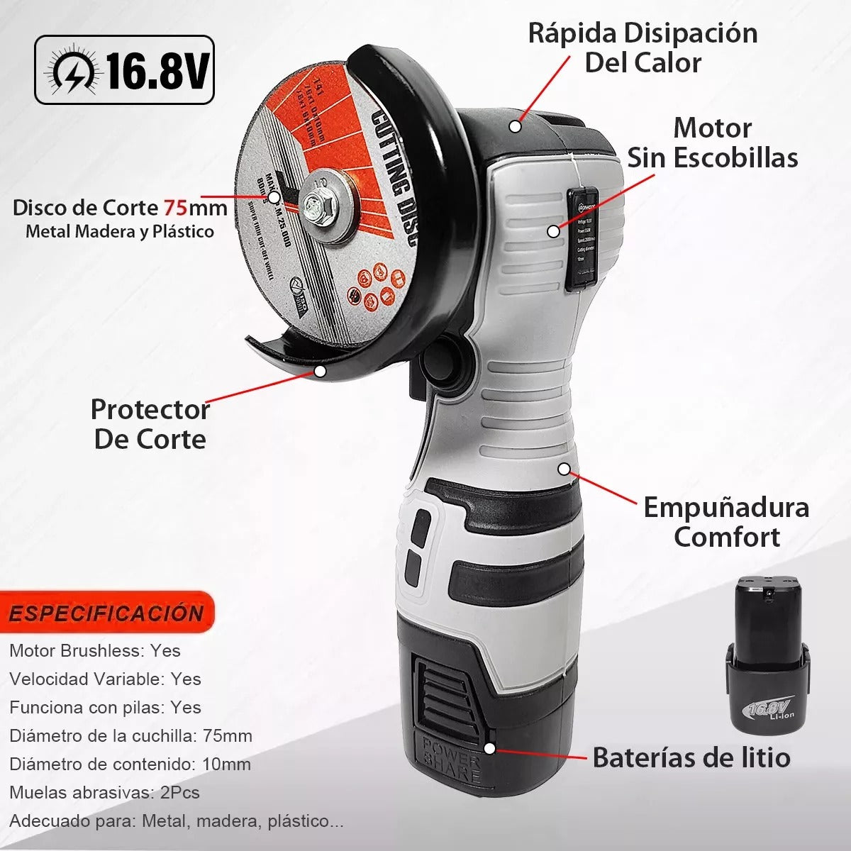 Pulidora portátil con estuche