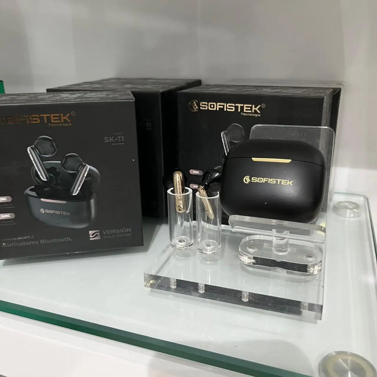 Audífonos Inalámbricos Sofistek SK-11 Dorados Bluetooth 5.4 ANC + ENC