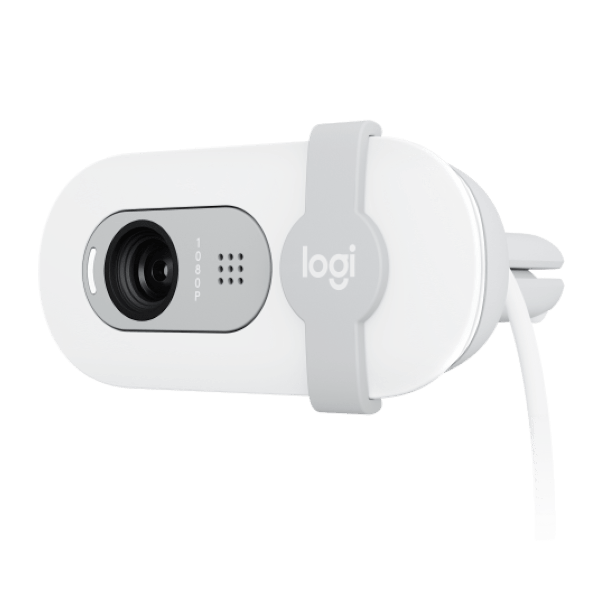 Cámara web Logitech Brio 100 blanca vista posterior