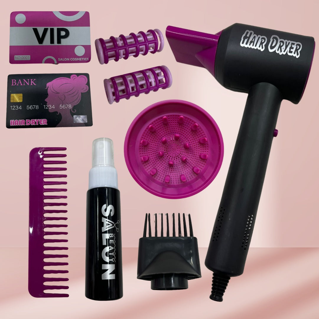 Kit Cepillo Secador De Juguete Para Niñas