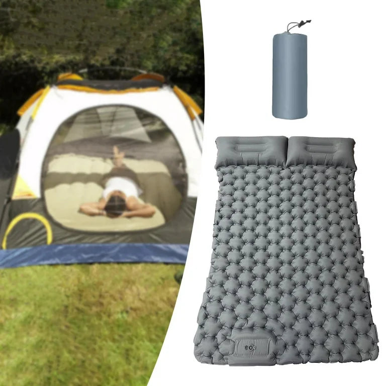 Colchon Doble Autoinflable Para Camping Con Almohadas