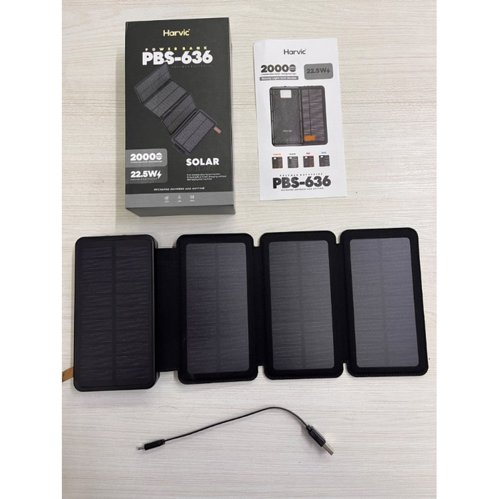 Power Bank Solar Recargable 4 Paneles 20000Mah Con Linterna
