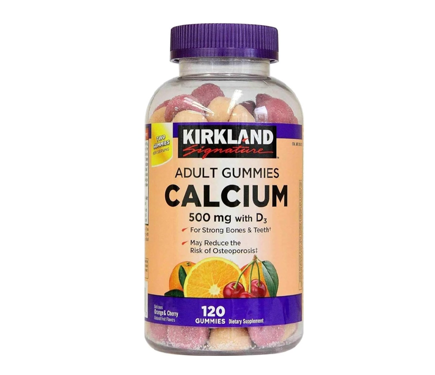 Calcio Para Adultos Kirkland, 120 gomitas – Importada