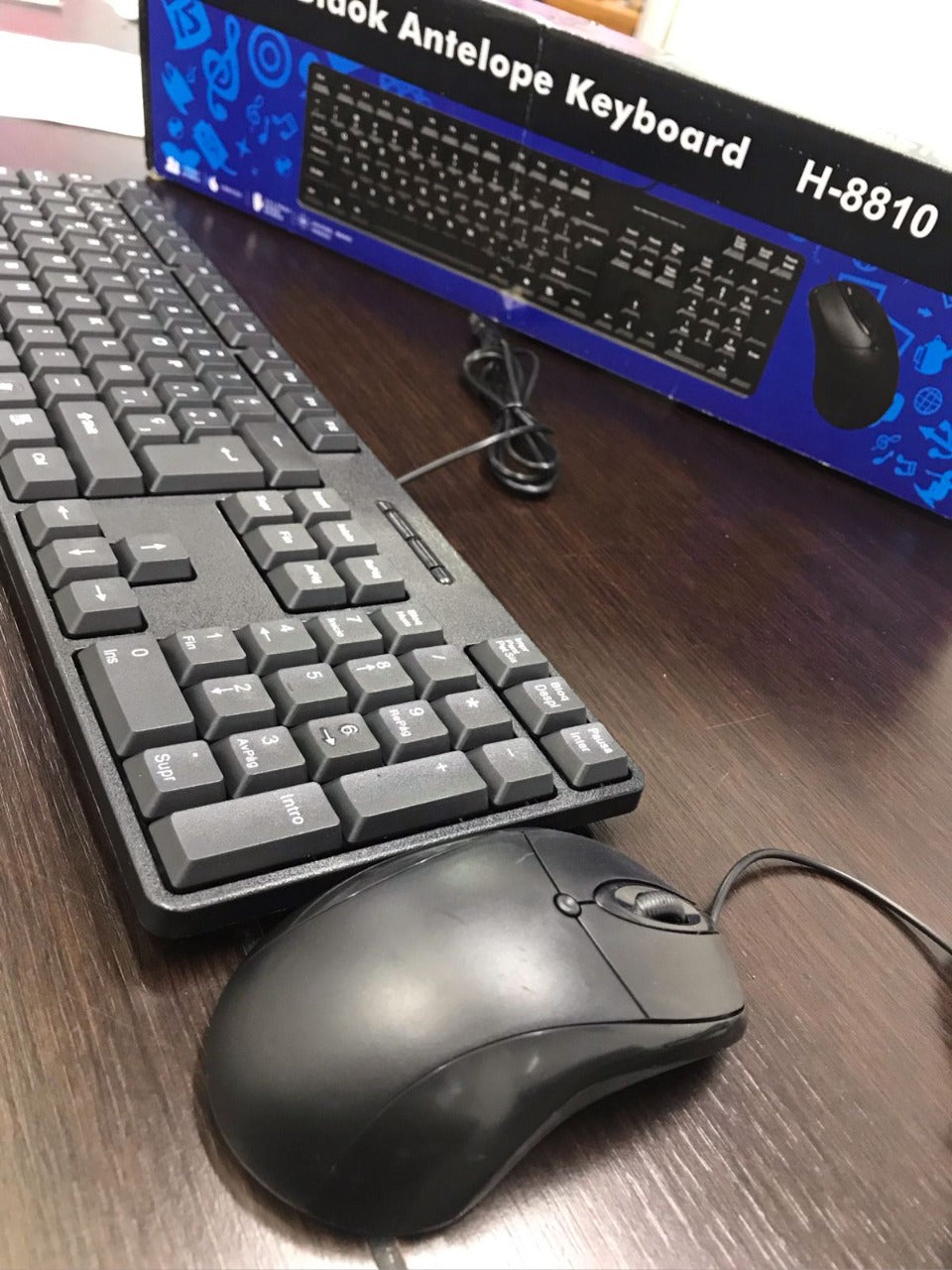 Combo Teclado Mouse Oficina con Ñ Alambrico Usb H-8810 Para Pc