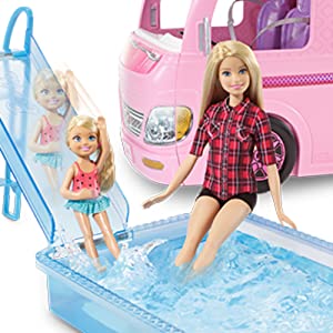 Supercaravana De Barbie Camper Con Piscina Y Tobogán