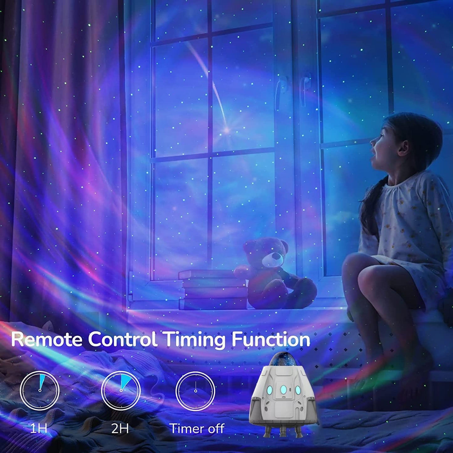 Capsula Espacial Proyetor De Galaxia Con Parlante Bluetooth