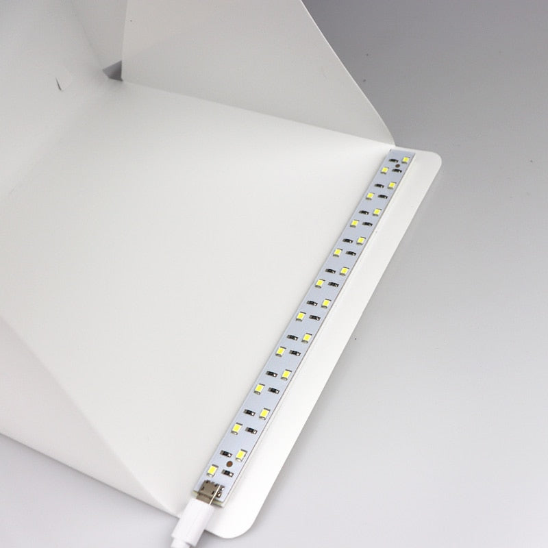 Caja De Luz Plegable Para Celular Estudio Fotografico Fondo Blanco Y Negro