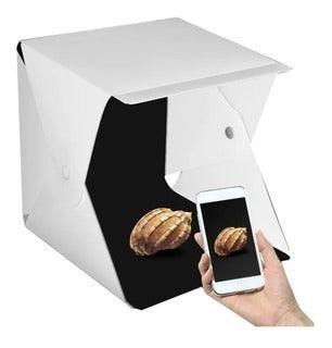 Caja De Luz Plegable Para Celular Estudio Fotografico Fondo Blanco Y Negro