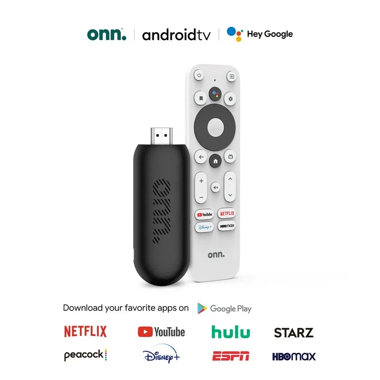 Original onn Google TV Dispositivo de Transmisión HD Completo, 2K FHD, Wi-Fi Rápido, Audio Dolby, Control por Voz Google TV