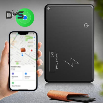Localizador GPS portátil con Bluetooth, diseño ultrafino, tarjeta rastreadora de billetera con carga inalámbrica, buscador de artículos delgados a prueba de agua