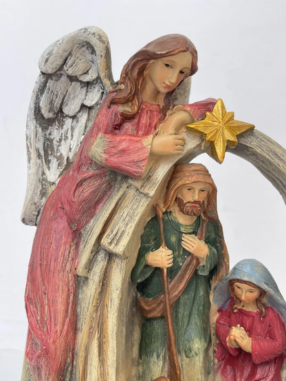 Pesebre Sagrada Familia Esculpido con Ángel