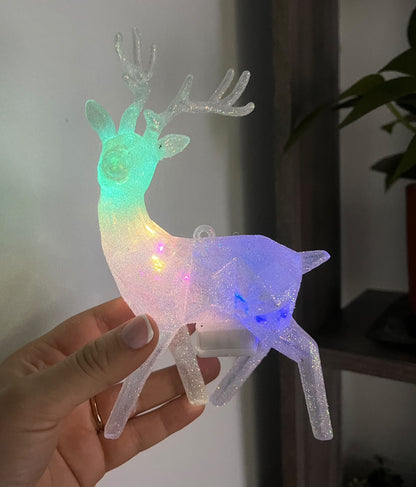 Reno Navideño Luminoso Escarchado